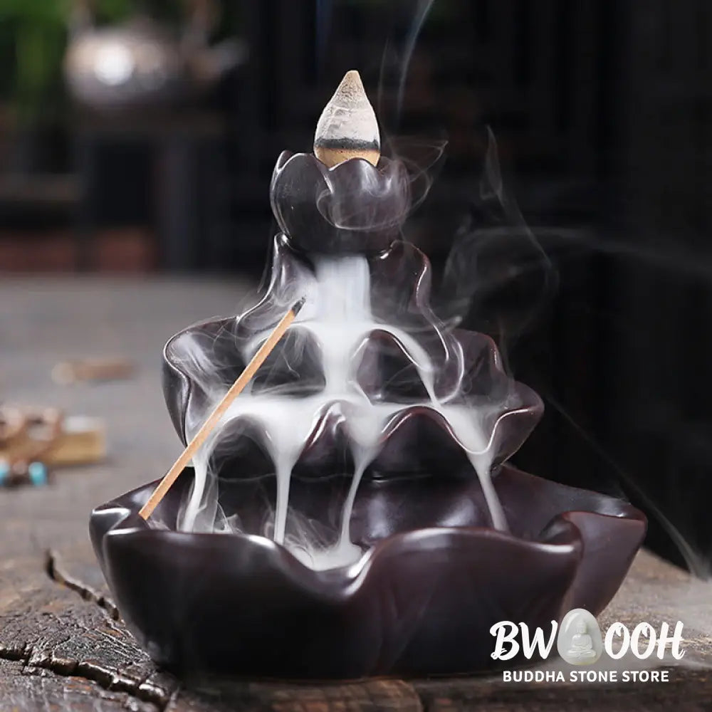 BWOOOH ceramic backflow incense burner - Lotus Leaf Koi Fish Ceramic Backflo