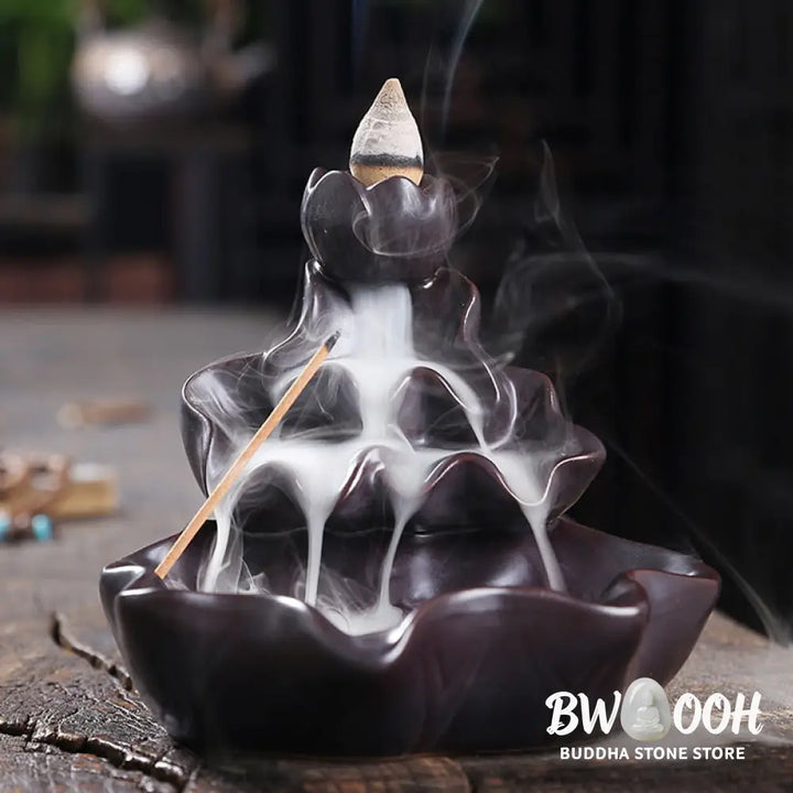 BWOOOH ceramic backflow incense burner - Lotus Leaf Koi Fish Ceramic Backflo