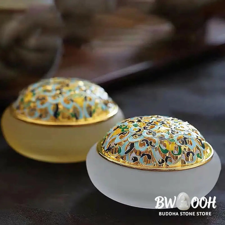BWOOOH Lotus Liuli Crystal Healing Meditation Incense Burner - Incense Burner