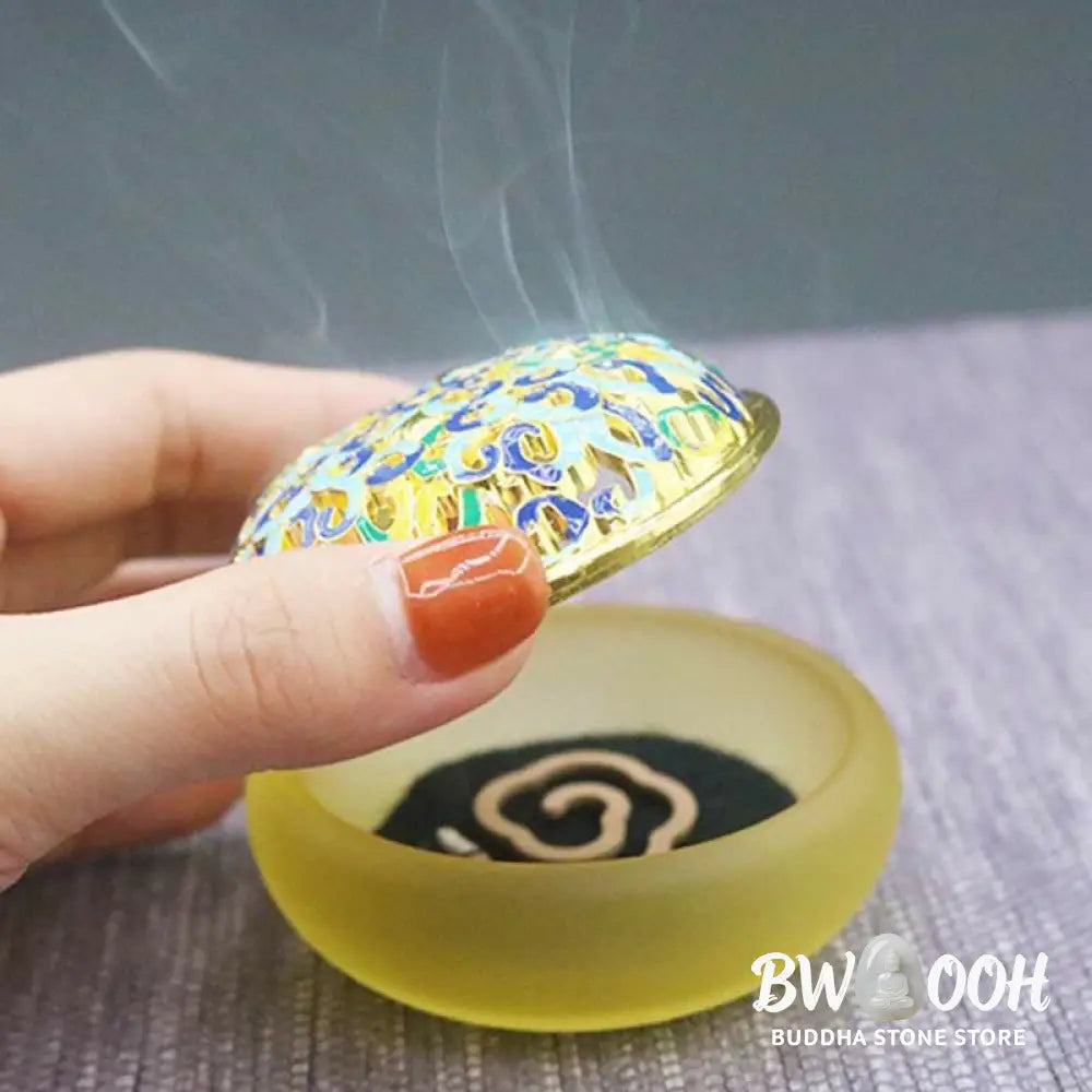 BWOOOH Lotus Liuli Crystal Healing Meditation Incense Burner - Incense Burner