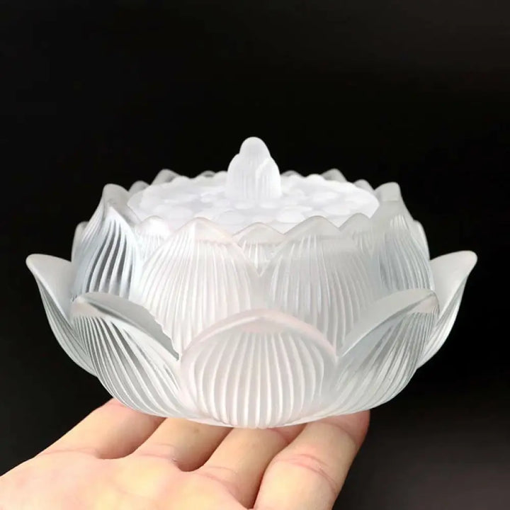 BWOOOH Lotus Liuli Crystal Healing Meditation Incense Burner - White Lotus 11.5*6.7cm - Incense Burner