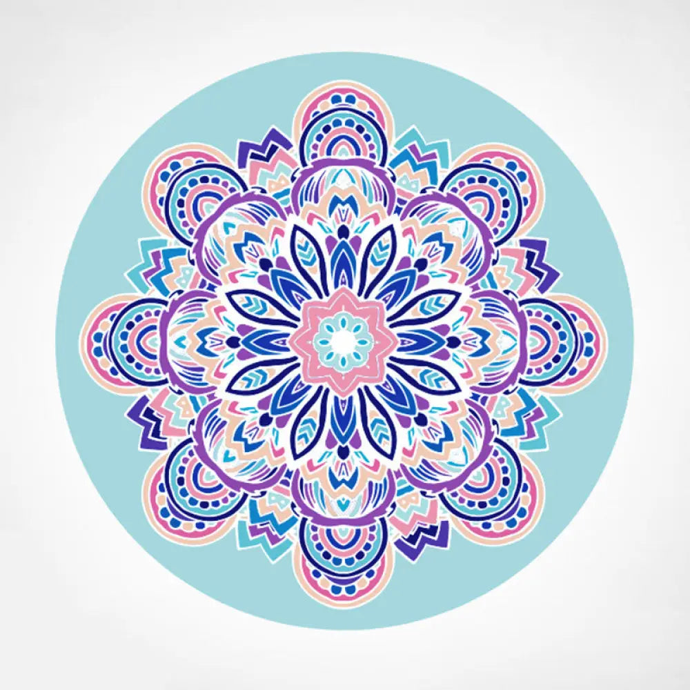 BWOOOH Lotus Mandala Pattern Foldable Yoga Meditation Seat Mat Home Decoration - Mandala / PaleTurquoise