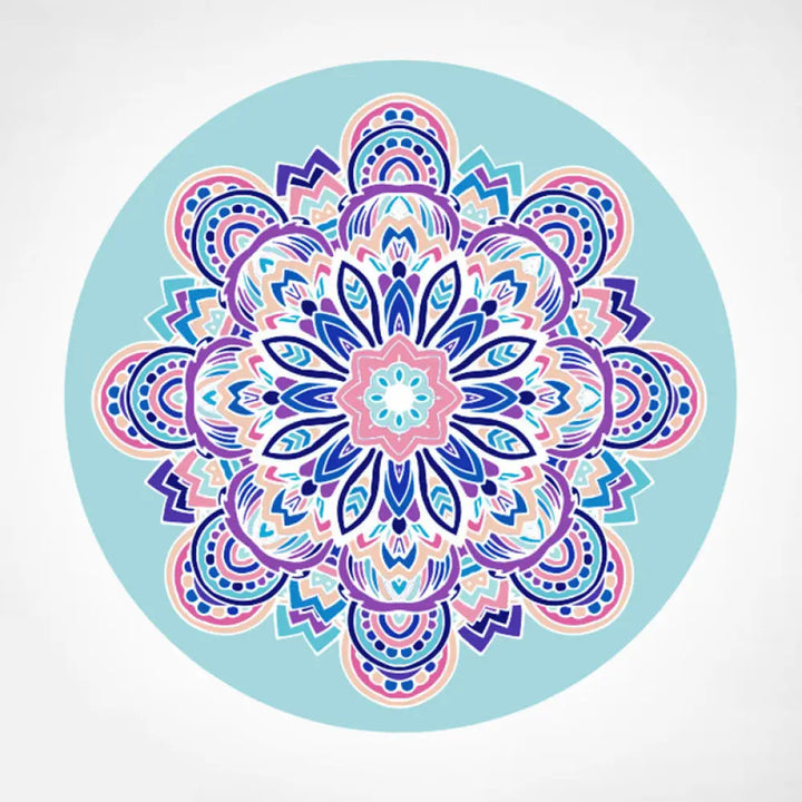 BWOOOH Lotus Mandala Pattern Foldable Yoga Meditation Seat Mat Home Decoration - Mandala / PaleTurquoise