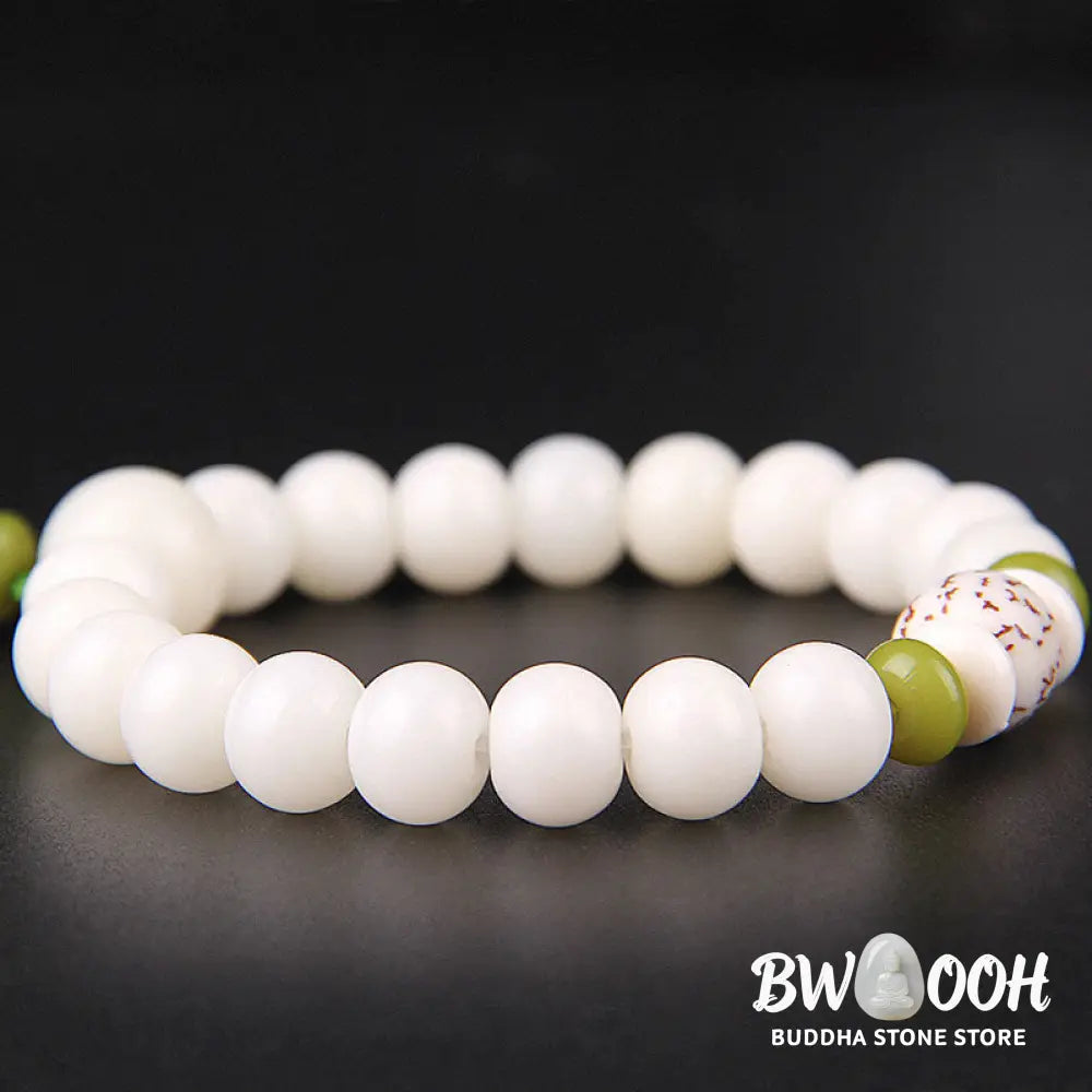 Buddha Stones Lotus Natural White Bodhi Seed Luck Bracelet - BWOOOH - Bodhi Seed - Bracelet