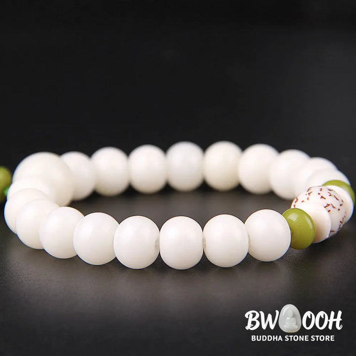 Buddha Stones Lotus Natural White Bodhi Seed Luck Bracelet - BWOOOH - Bodhi Seed - Bracelet