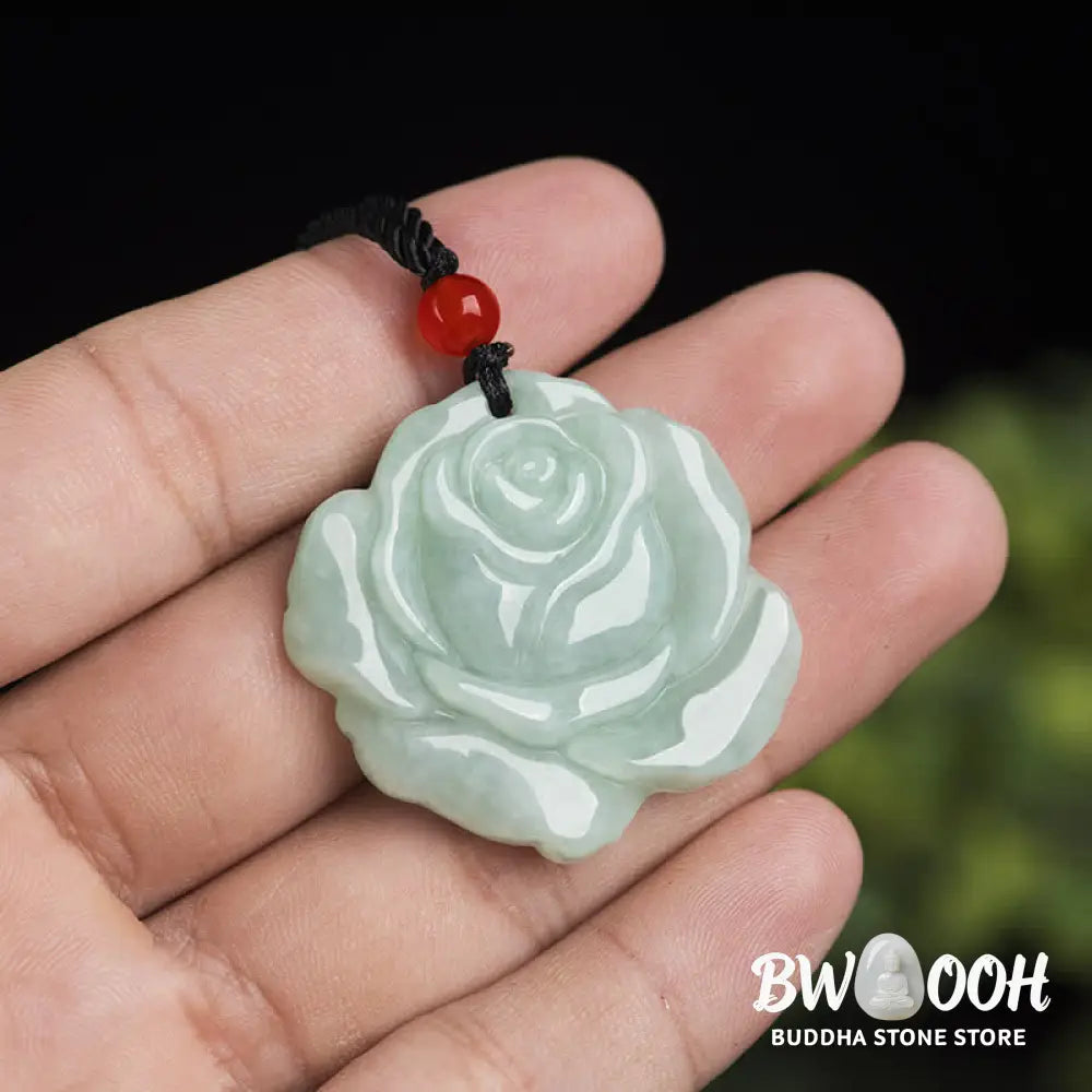 Buddha Stones Lotus Pattern Jade Abundance Prosperity Necklace String Pendant - BWOOOH - Jade - Necklaces &amp; Pendants