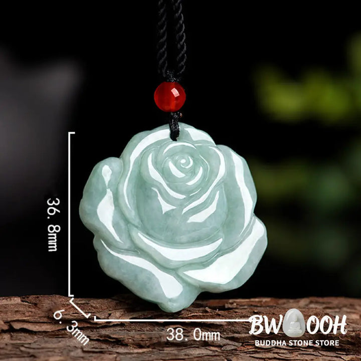 Buddha Stones Lotus Pattern Jade Abundance Prosperity Necklace String Pendant - BWOOOH - Jade - Necklaces &amp; Pendants