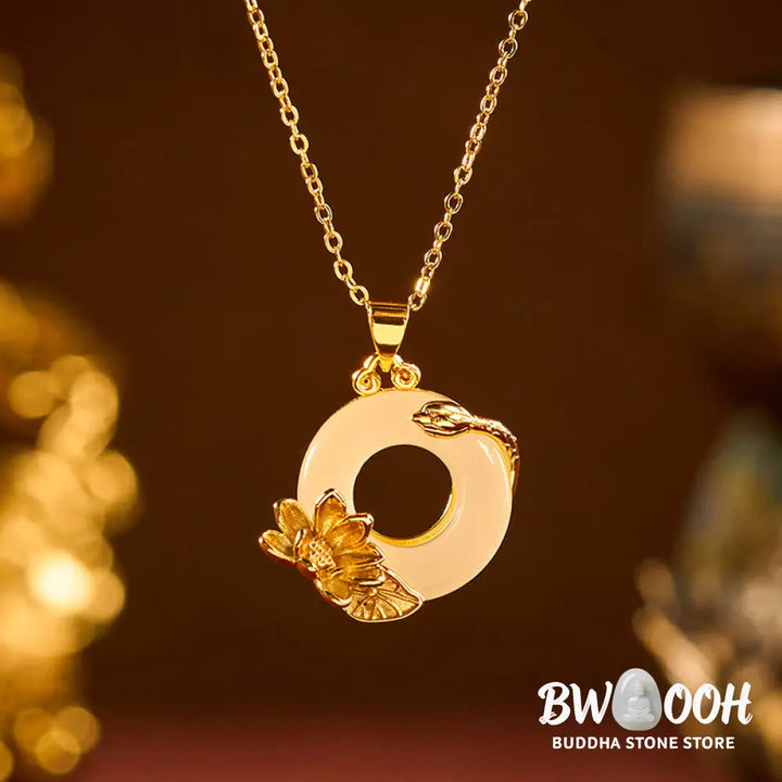 Buddha Stones Lotus Peace Buckle Peace Necklace Pendant - BWOOOH - Lotus Peace Buckle - Necklaces &amp; Pendants
