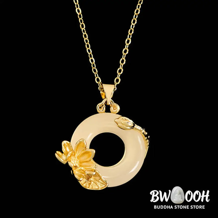 Buddha Stones Lotus Peace Buckle Peace Necklace Pendant - BWOOOH - Lotus Peace Buckle - Necklaces &amp; Pendants