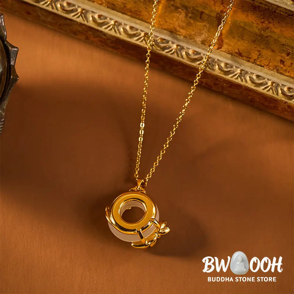 Buddha Stones Lotus Peace Buckle Peace Necklace Pendant - BWOOOH - Lotus Peace Buckle - Necklaces &amp; Pendants