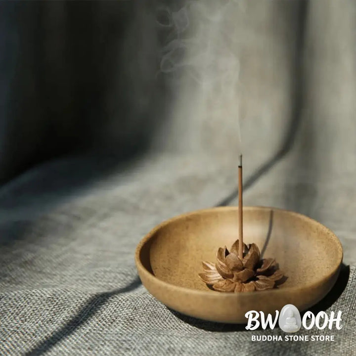 BWOOOH ceramic incense burner - Lotus Pedestal Healing Ceramic Ince