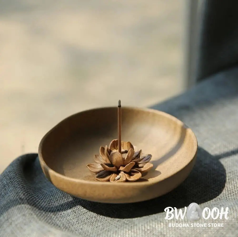BWOOOH ceramic incense burner - Lotus Pedestal Healing Ceramic Ince
