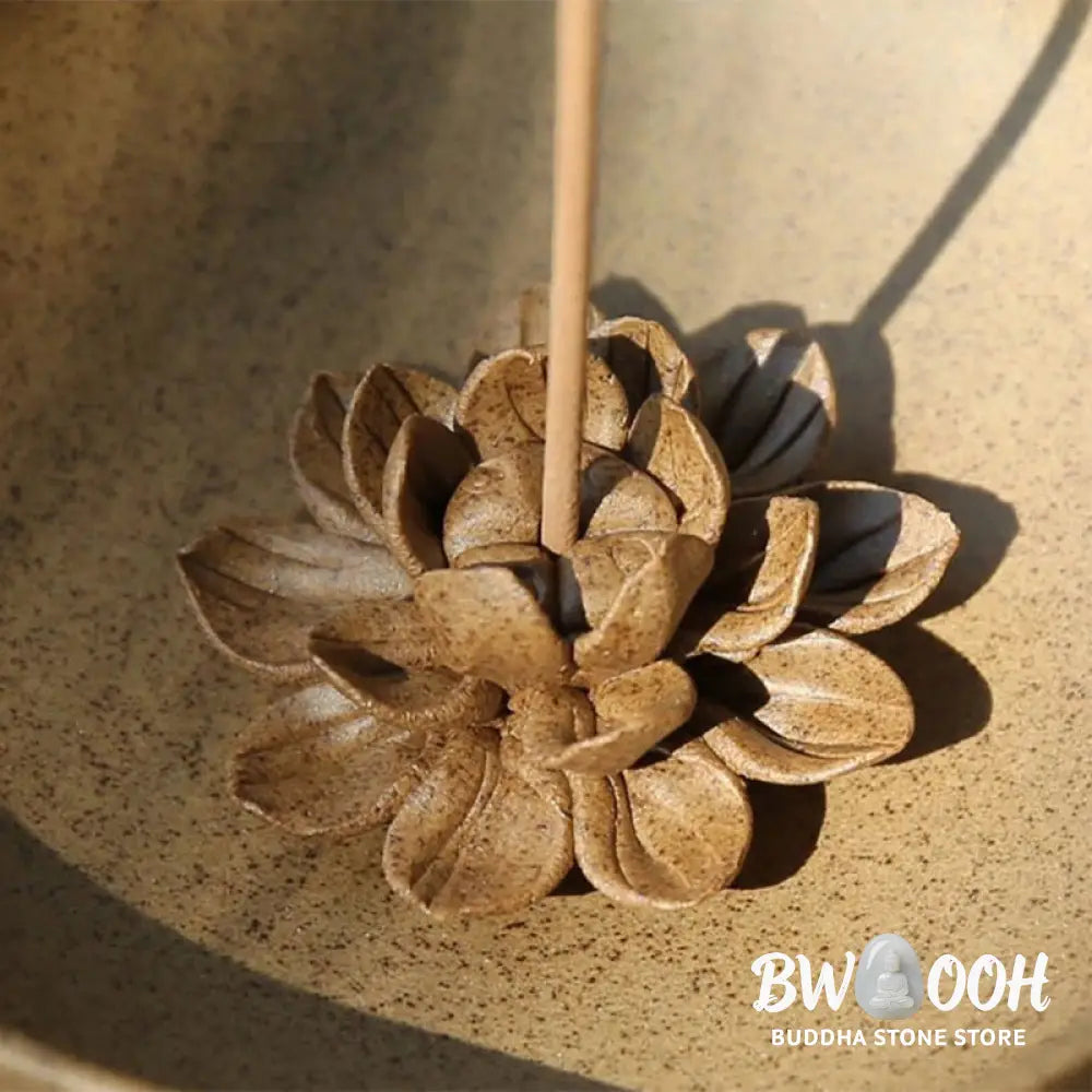 BWOOOH ceramic incense burner - Lotus Pedestal Healing Ceramic Ince