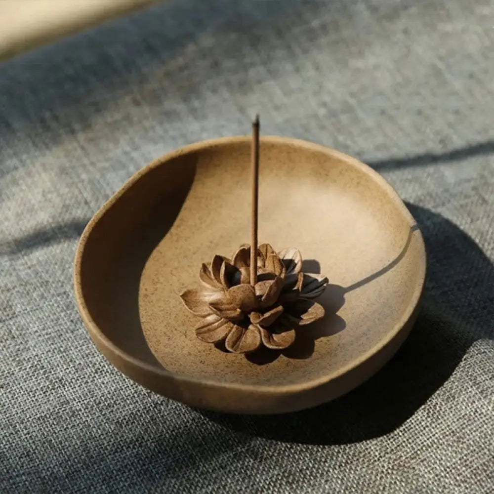 BWOOOH ceramic incense burner - Lotus Pedestal Healing Ceramic Ince