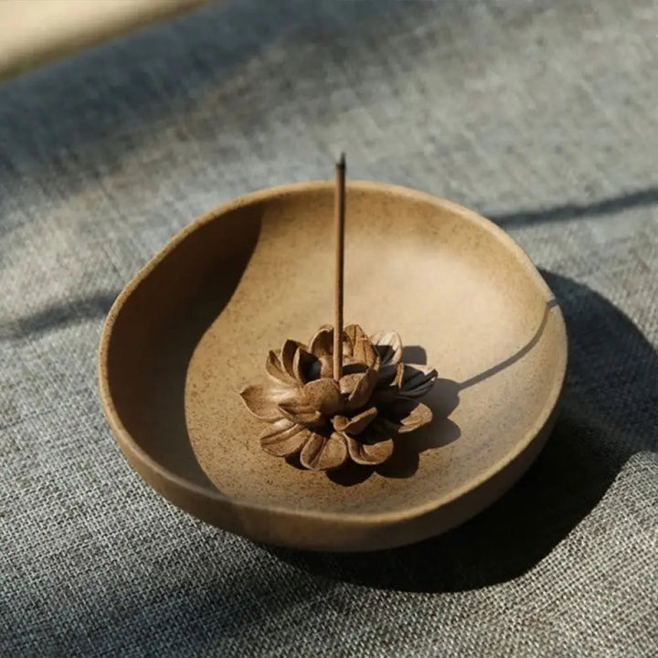 BWOOOH ceramic incense burner - Lotus Pedestal Healing Ceramic Ince