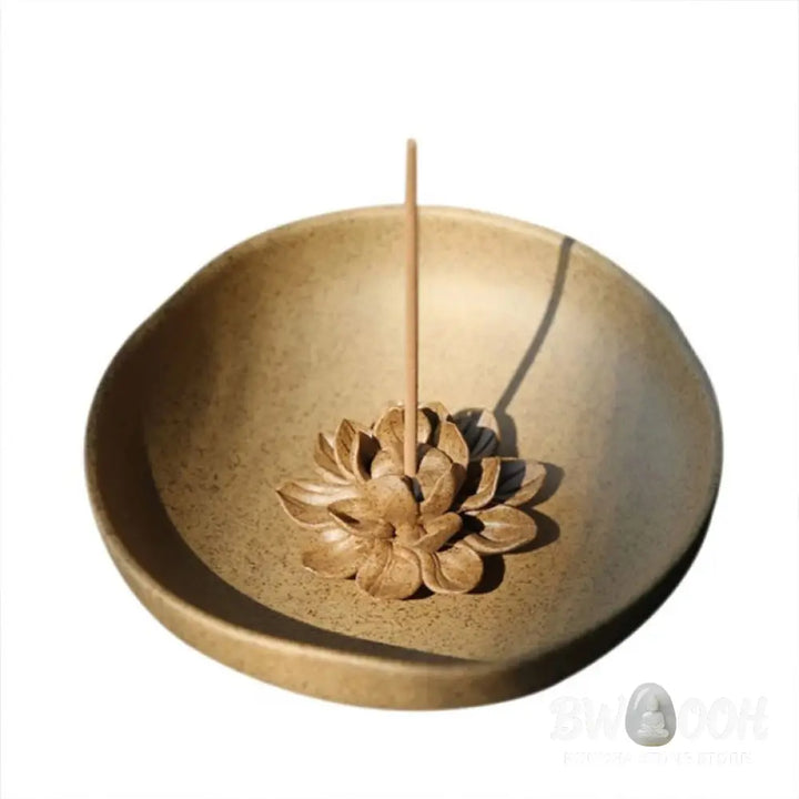 BWOOOH ceramic incense burner - Lotus Pedestal Healing Ceramic Ince