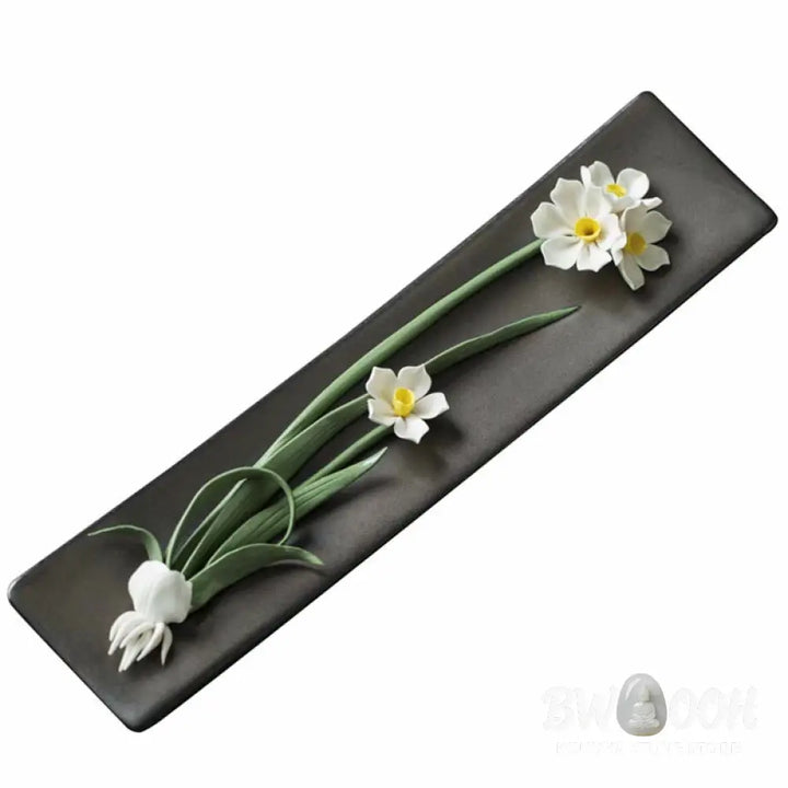 BWOOOH Lotus Peony Rose Flower Ceramic Spiritual Incense Burner - Incense Burner