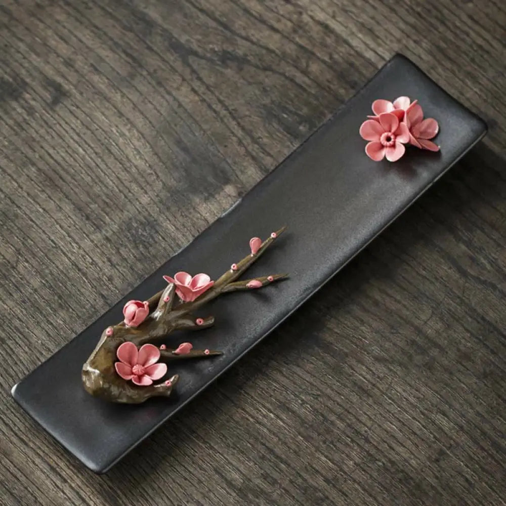 BWOOOH Lotus Peony Rose Flower Ceramic Spiritual Incense Burner - Incense Burner