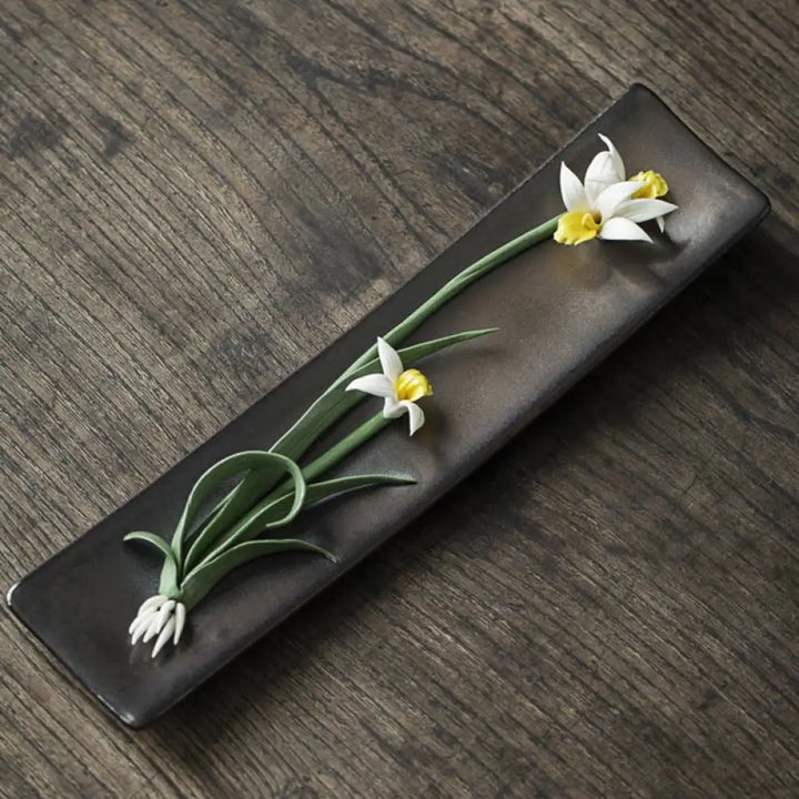 BWOOOH Lotus Peony Rose Flower Ceramic Spiritual Incense Burner - Incense Burner