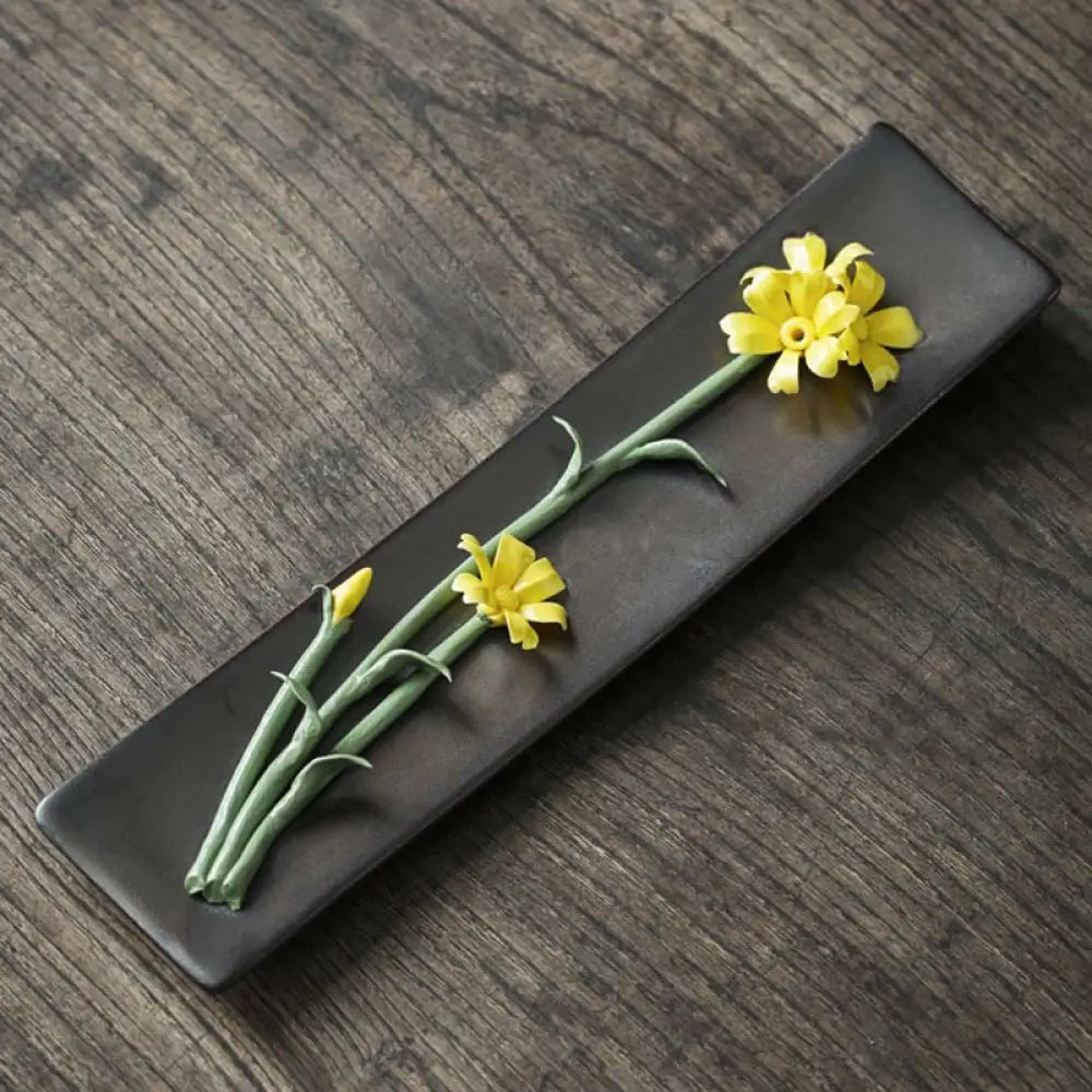 BWOOOH Lotus Peony Rose Flower Ceramic Spiritual Incense Burner - Incense Burner