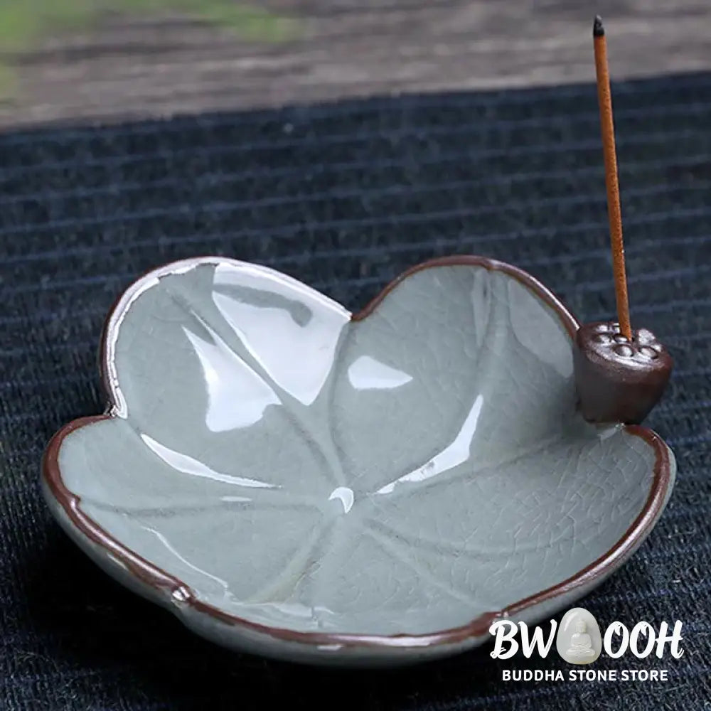 BWOOOH Lotus Plum Blossom Square Ceramic Spiritual Backflow Incense Burner - Lotus - Incense Burner