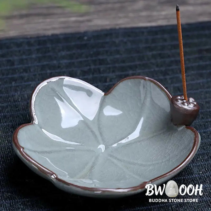 BWOOOH Lotus Plum Blossom Square Ceramic Spiritual Backflow Incense Burner - Lotus - Incense Burner