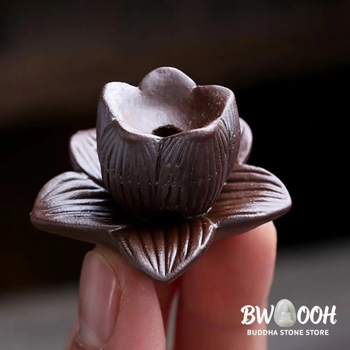 BWOOOH Lotus Plum Blossom Square Ceramic Spiritual Backflow Incense Burner - Lotus - Incense Burner