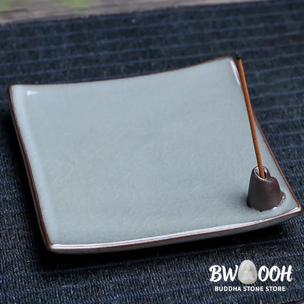 BWOOOH Lotus Plum Blossom Square Ceramic Spiritual Backflow Incense Burner - Lotus - Incense Burner