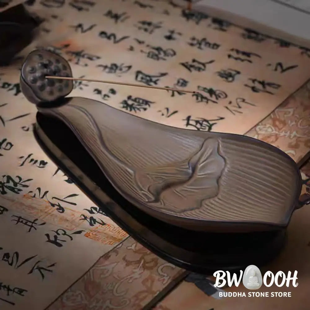 BWOOOH ceramic incense burner - Lotus Pod Zen Healing Brown Ceramic
