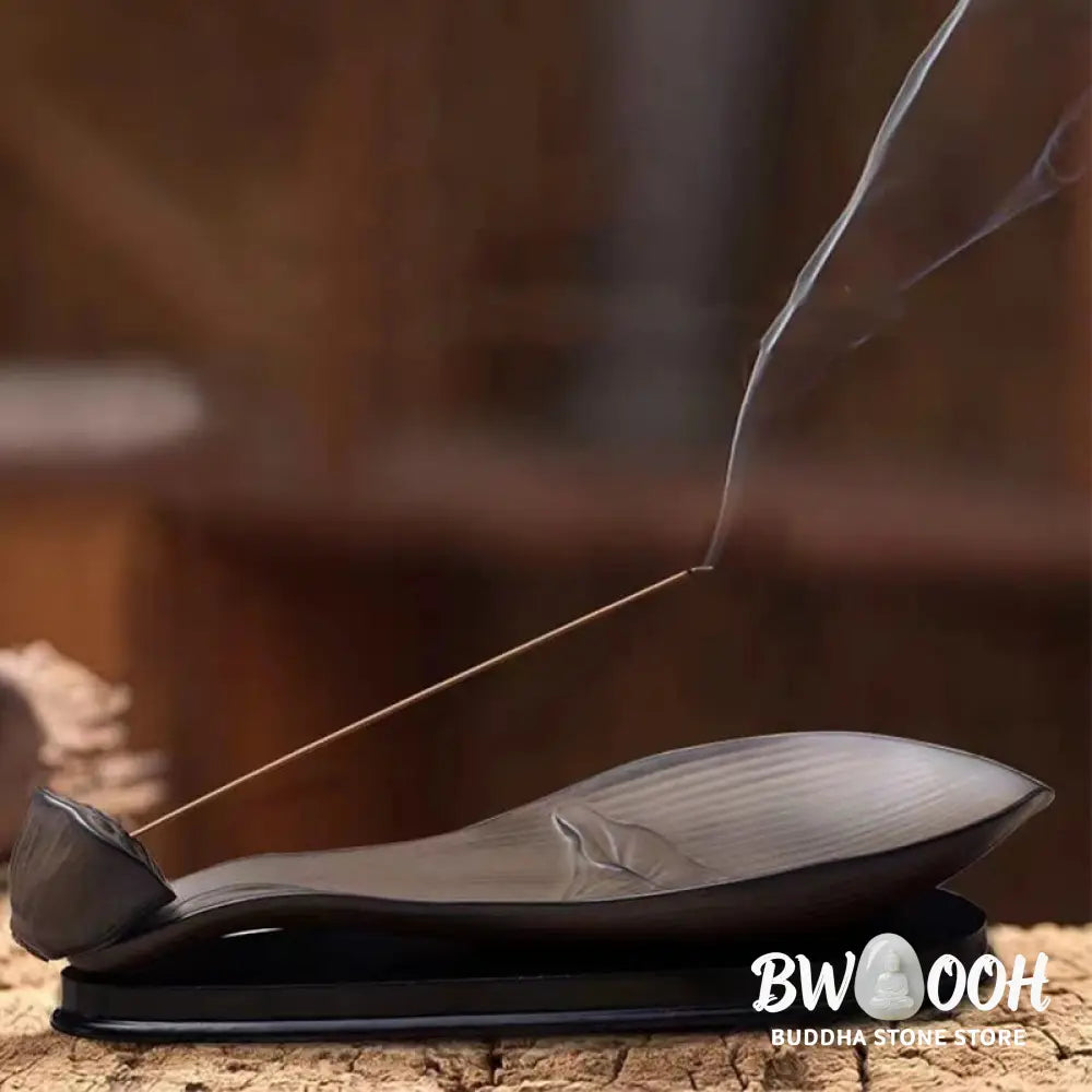 BWOOOH ceramic incense burner - Lotus Pod Zen Healing Brown Ceramic