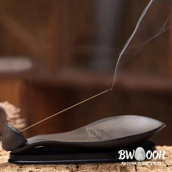 BWOOOH ceramic incense burner - Lotus Pod Zen Healing Brown Ceramic