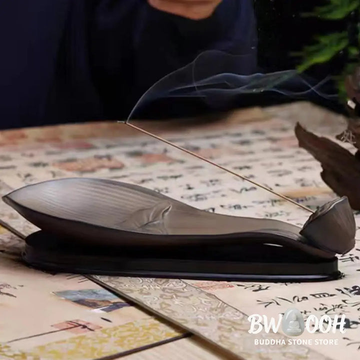 BWOOOH ceramic incense burner - Lotus Pod Zen Healing Brown Ceramic