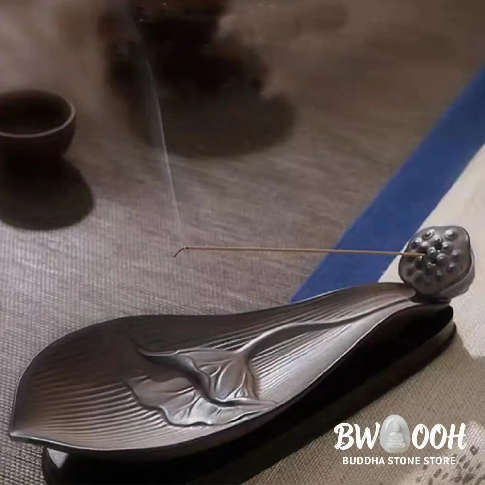 BWOOOH ceramic incense burner - Lotus Pod Zen Healing Brown Ceramic