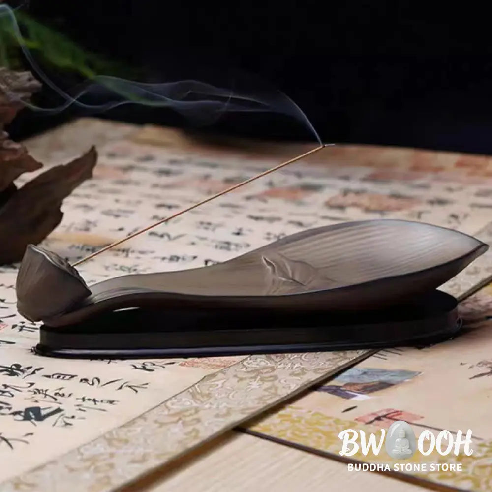 BWOOOH ceramic incense burner - Lotus Pod Zen Healing Brown Ceramic
