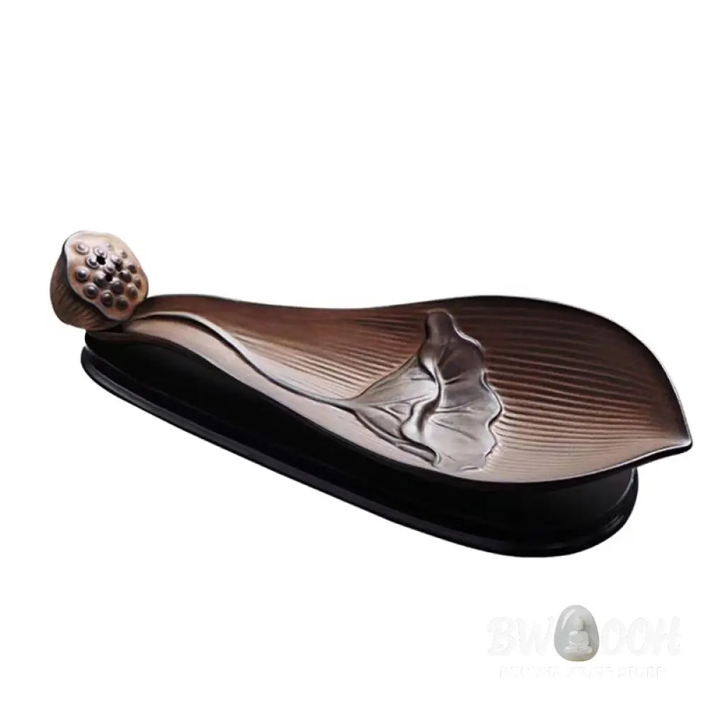 BWOOOH ceramic incense burner - Lotus Pod Zen Healing Brown Ceramic