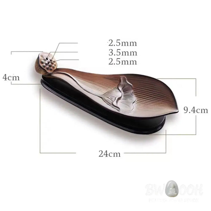 BWOOOH ceramic incense burner - Lotus Pod Zen Healing Brown Ceramic