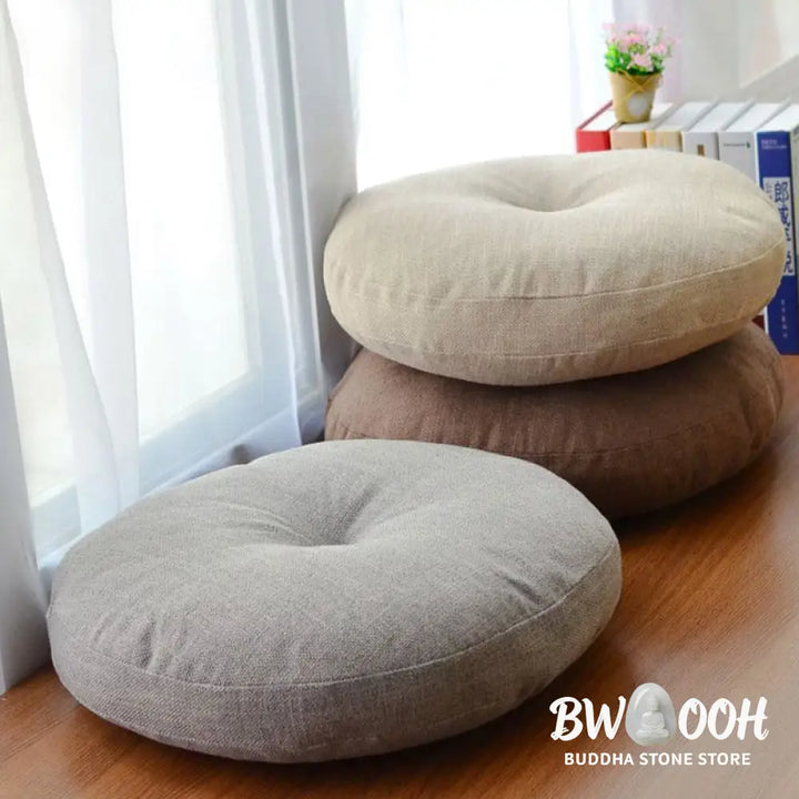 BWOOOH Lotus Simple Pattern Linen Meditation Seat Cushion Home Living Room Decoration - Decorations