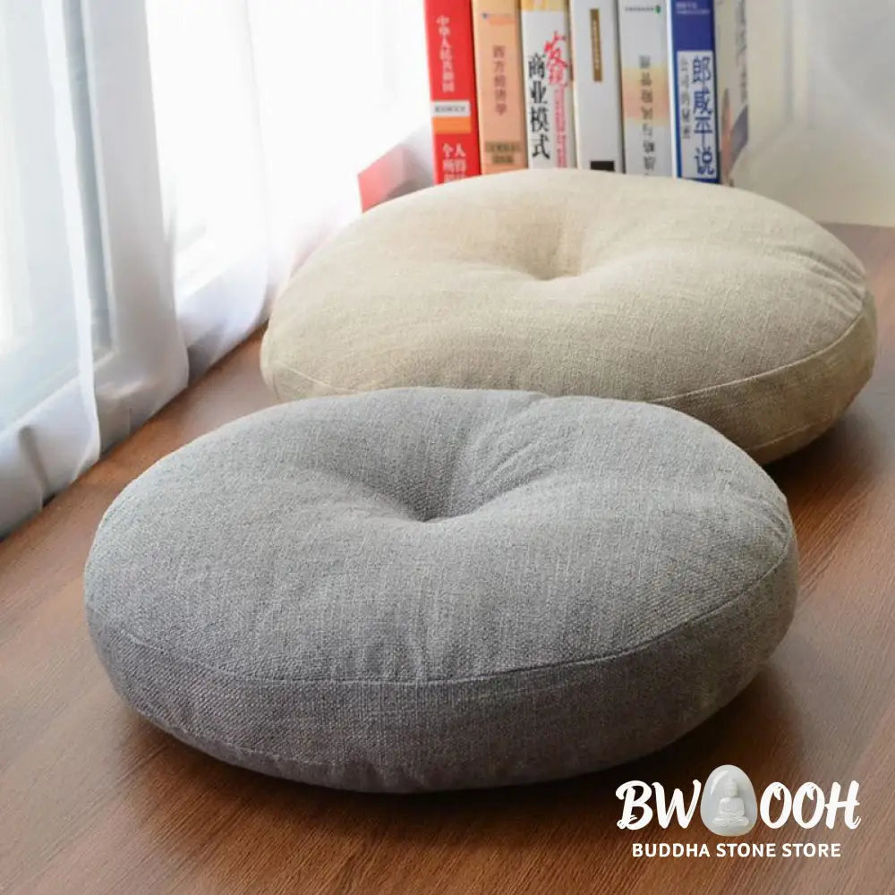BWOOOH Lotus Simple Pattern Linen Meditation Seat Cushion Home Living Room Decoration - Decorations