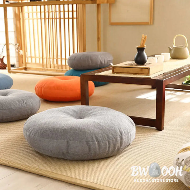 BWOOOH Lotus Simple Pattern Linen Meditation Seat Cushion Home Living Room Decoration - Decorations