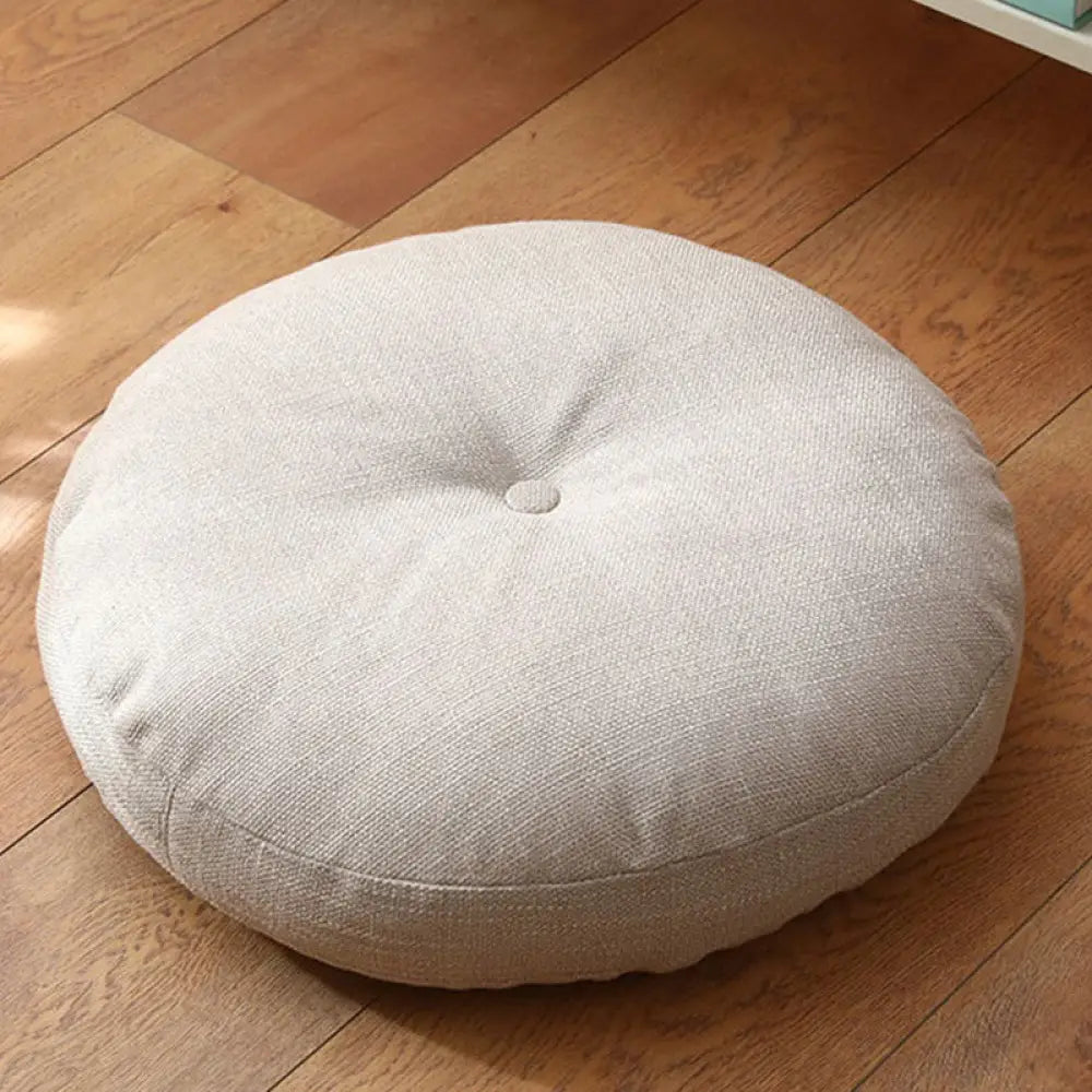 BWOOOH Lotus Simple Pattern Linen Meditation Seat Cushion Home Living Room Decoration - Non-detachable