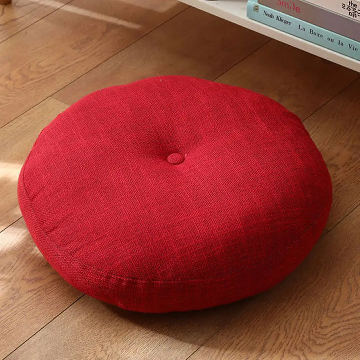 BWOOOH Lotus Simple Pattern Linen Meditation Seat Cushion Home Living Room Decoration - Non-detachable