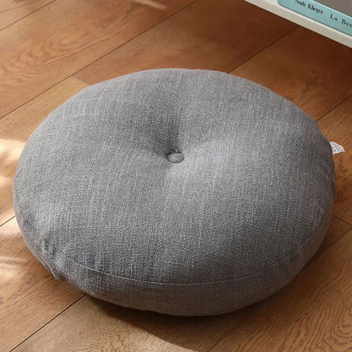 BWOOOH Lotus Simple Pattern Linen Meditation Seat Cushion Home Living Room Decoration - Non-detachable
