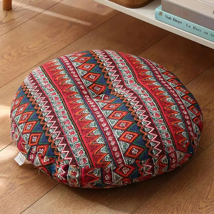 BWOOOH Lotus Simple Pattern Linen Meditation Seat Cushion Home Living Room Decoration - Non-detachable