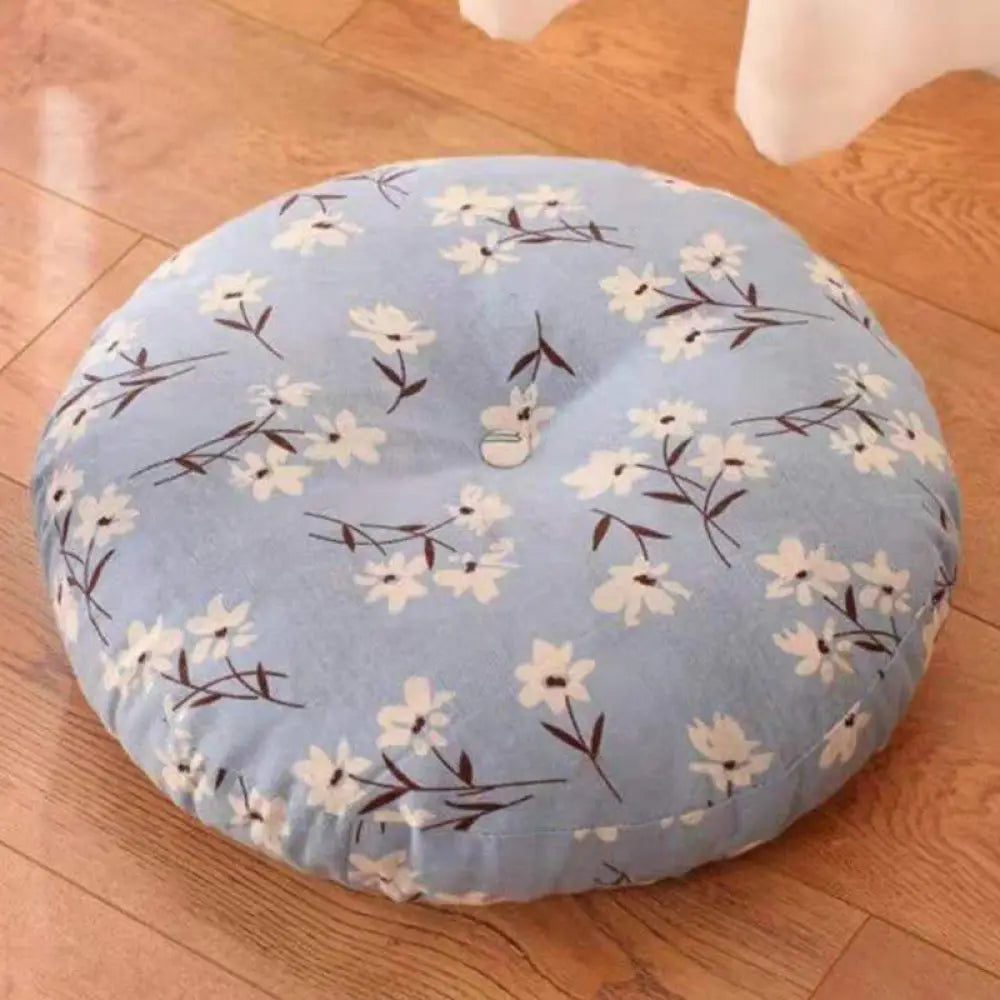 BWOOOH Lotus Simple Pattern Linen Meditation Seat Cushion Home Living Room Decoration - Non-detachable