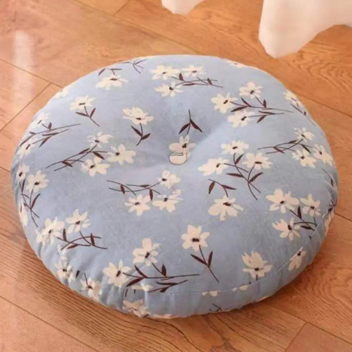 BWOOOH Lotus Simple Pattern Linen Meditation Seat Cushion Home Living Room Decoration - Non-detachable