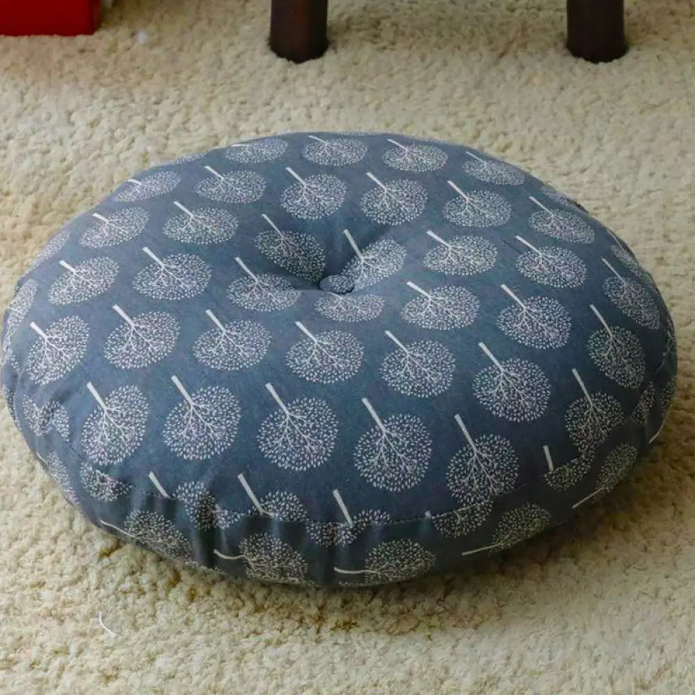 BWOOOH Lotus Simple Pattern Linen Meditation Seat Cushion Home Living Room Decoration - Non-detachable