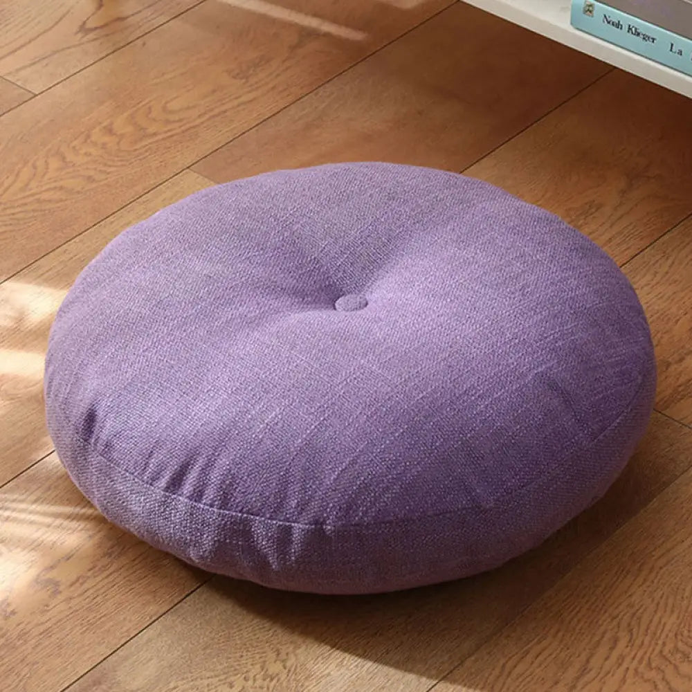 BWOOOH Lotus Simple Pattern Linen Meditation Seat Cushion Home Living Room Decoration - Non-detachable
