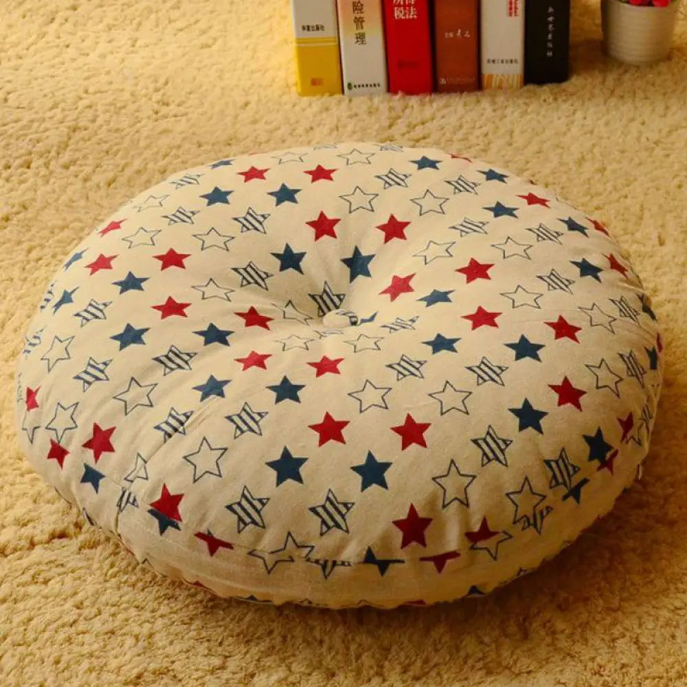 BWOOOH Lotus Simple Pattern Linen Meditation Seat Cushion Home Living Room Decoration - Non-detachable