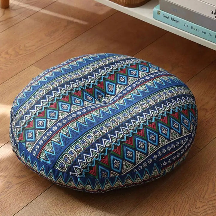 BWOOOH Lotus Simple Pattern Linen Meditation Seat Cushion Home Living Room Decoration - Non-detachable