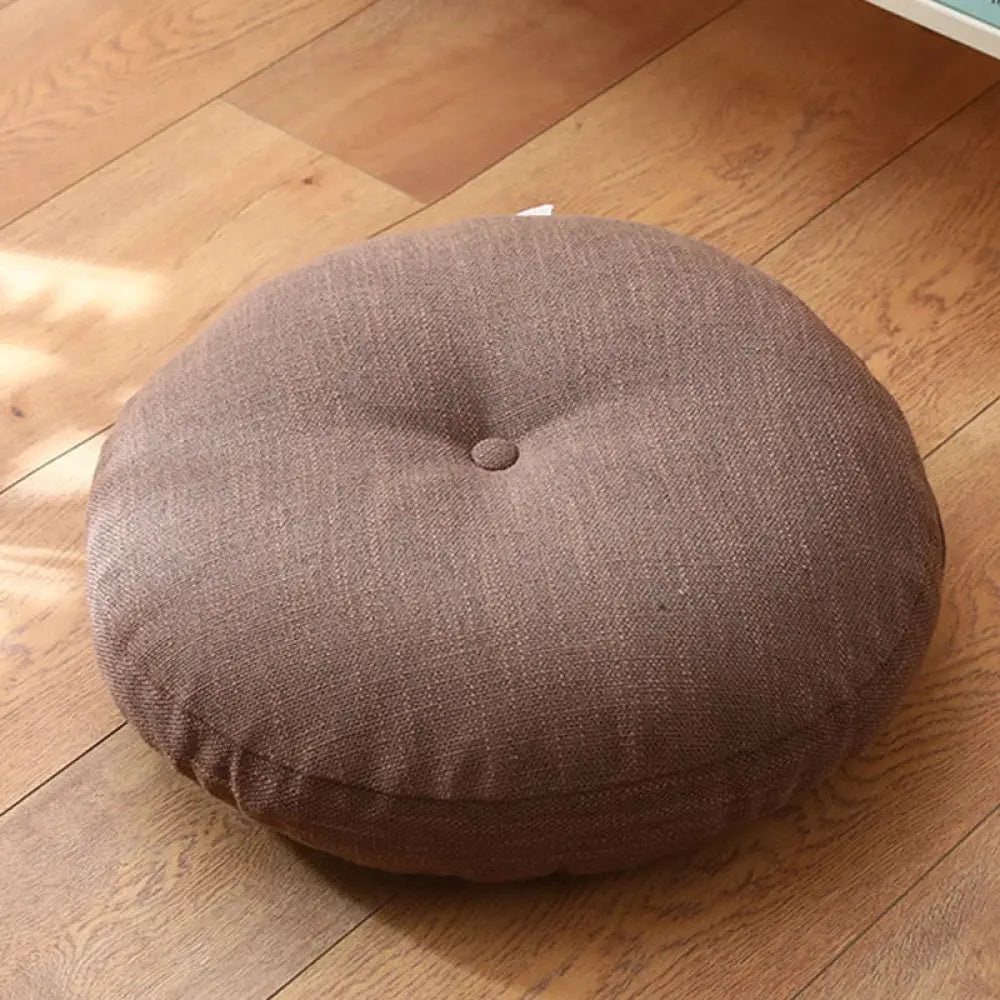BWOOOH Lotus Simple Pattern Linen Meditation Seat Cushion Home Living Room Decoration - Non-detachable